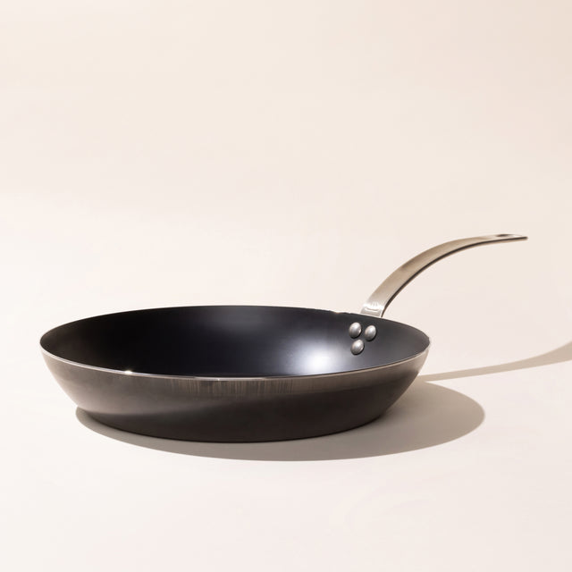 blue carbon steel frying pan unseasoned 12 inch