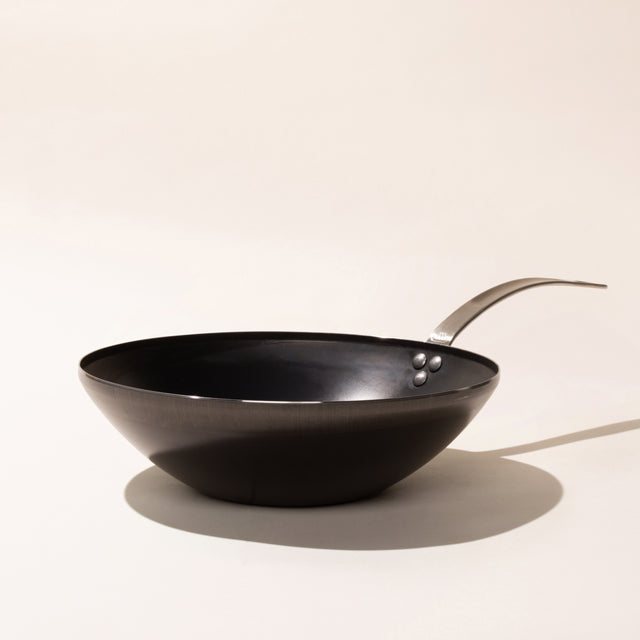 blue carbon steel wok